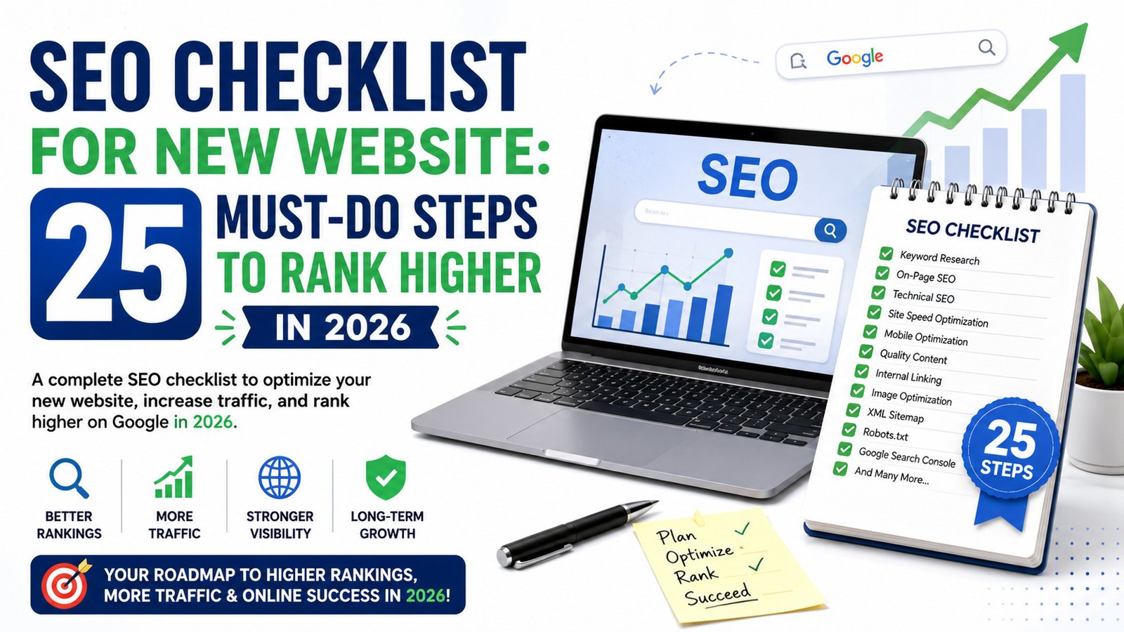 SEO Checklist for New Website: 25 Must-Do Steps to Rank Higher in 2026